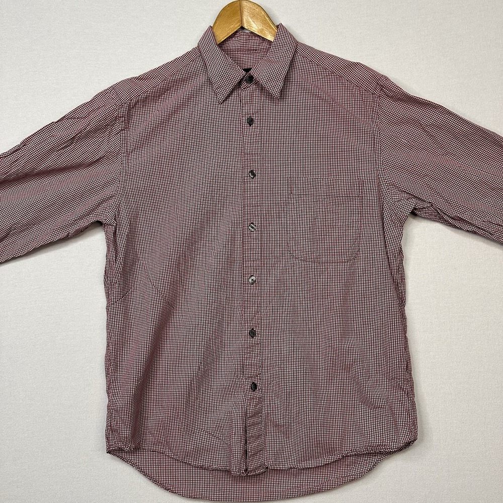 Eddie Bauer Men's Small Long Sleeve Button Up Red Plaid‎ Shirt